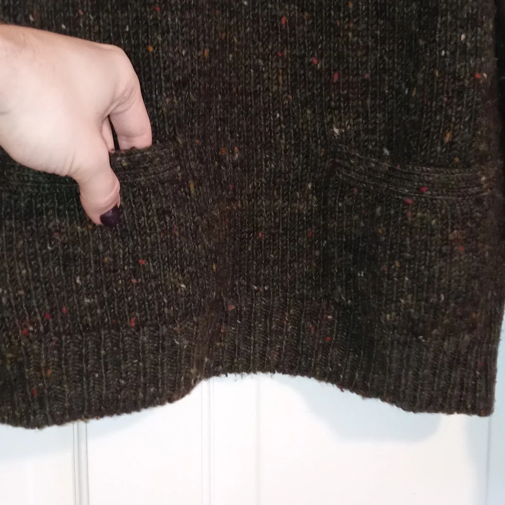 🍁VERY RARE/VTG Polo Ralph Lauren🍁 - Shawl Collar Wool Sweater Leather Details